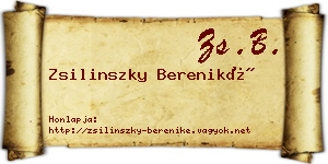 Zsilinszky Bereniké névjegykártya
